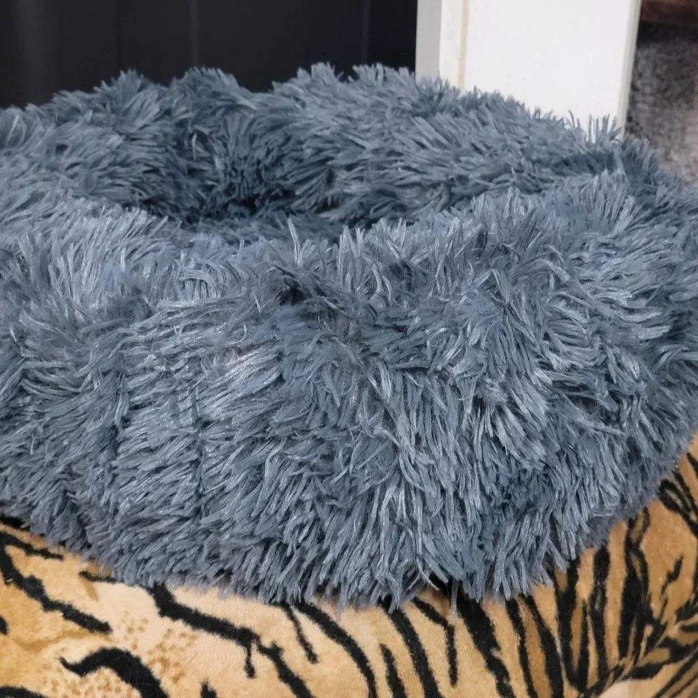 Dog or Cat Bed Grey Donuts Plush ROUND (20